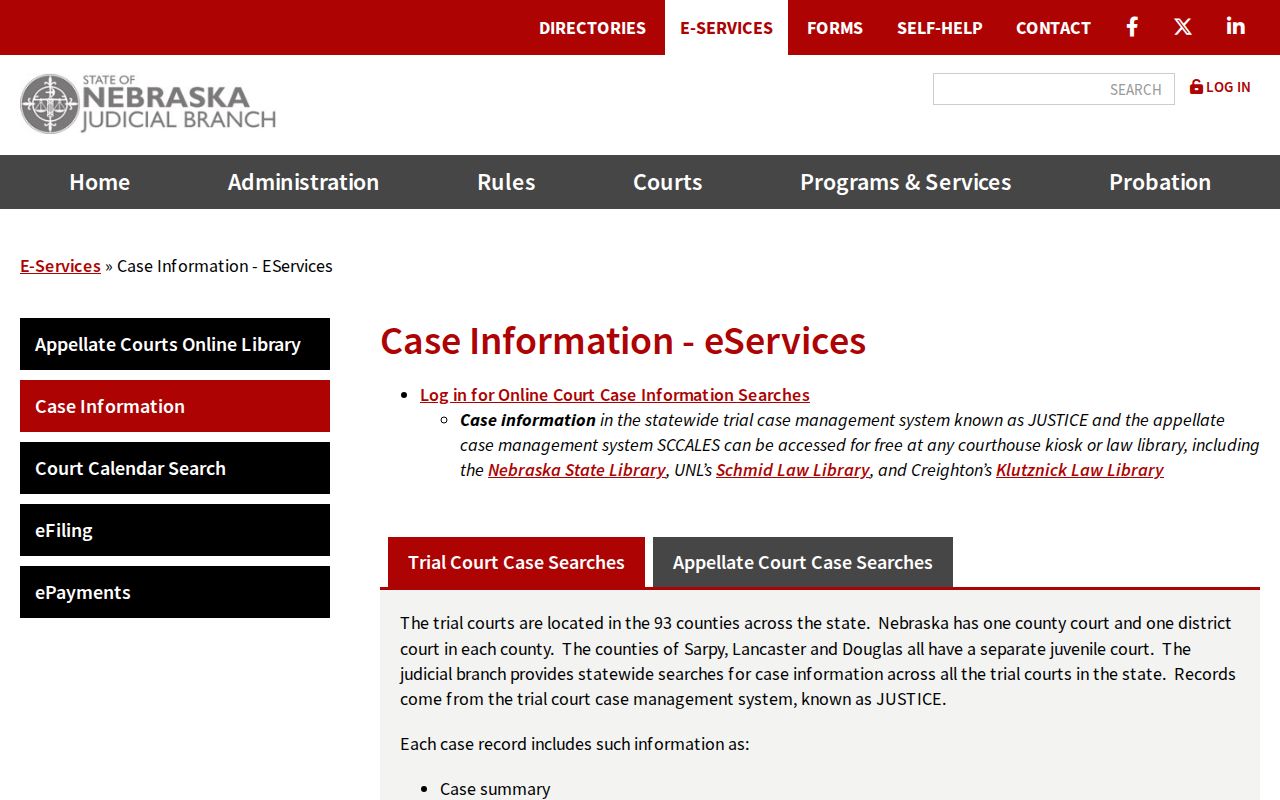 Wheeler County criminal court cases Nebraska JUSTICE options